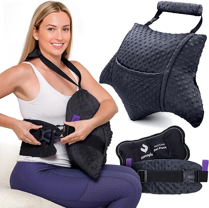 Zomaple Recovery Hysterectomy Pillow with Gel Pack & Lumbar Support – Post Abdominal Surgery Must Haves – Ideal for C-Section, Laparoscopic & Hernia Healing Comfort