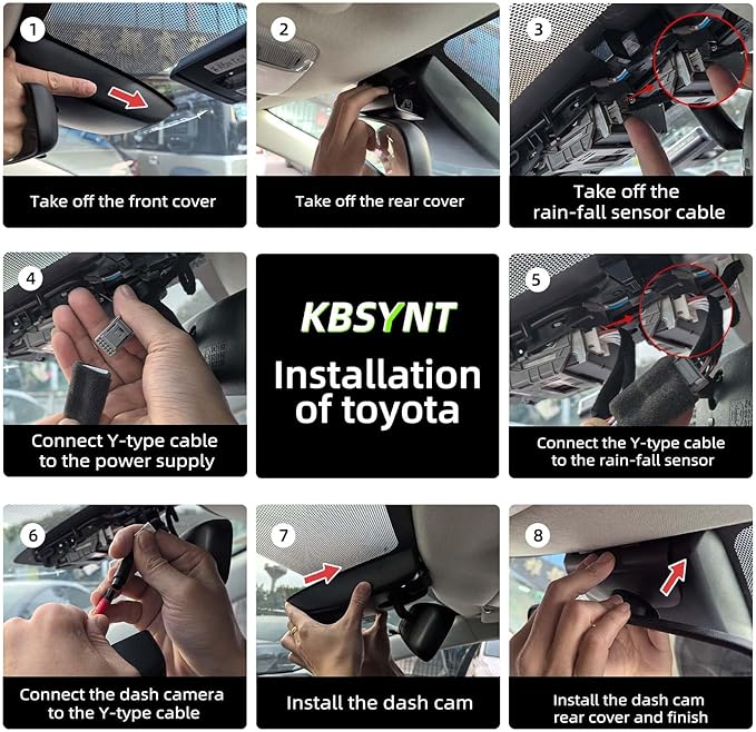 Front 4K Dash Cam for 2022 2023 2024 2025 Toyota RAV4 Hybrid LE Limited SE Adventure XLE XSE (Model B)(with Vent Hole),OEM-Style,Loop Recording,Easy Installation,WiFi & App,64G Card
