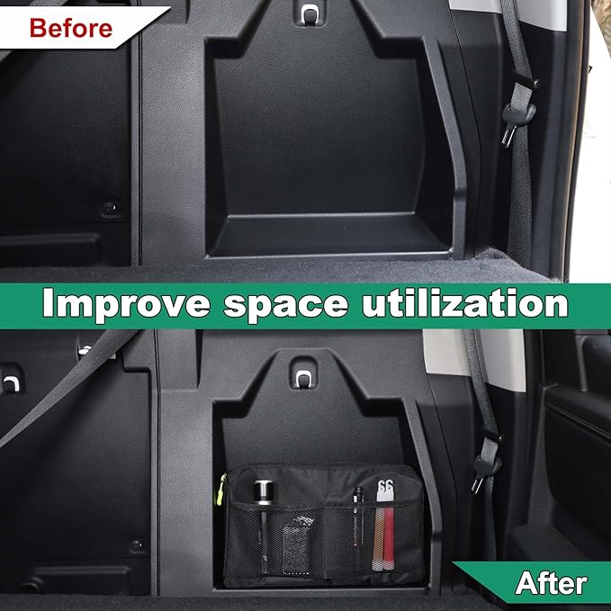 TOYCIDFG Back Seat Storage Bag Compatible with Toyota Tundra 2022-2025, Save Space Multi Function with Strap Car Storage Accessories (Seatback Bag)