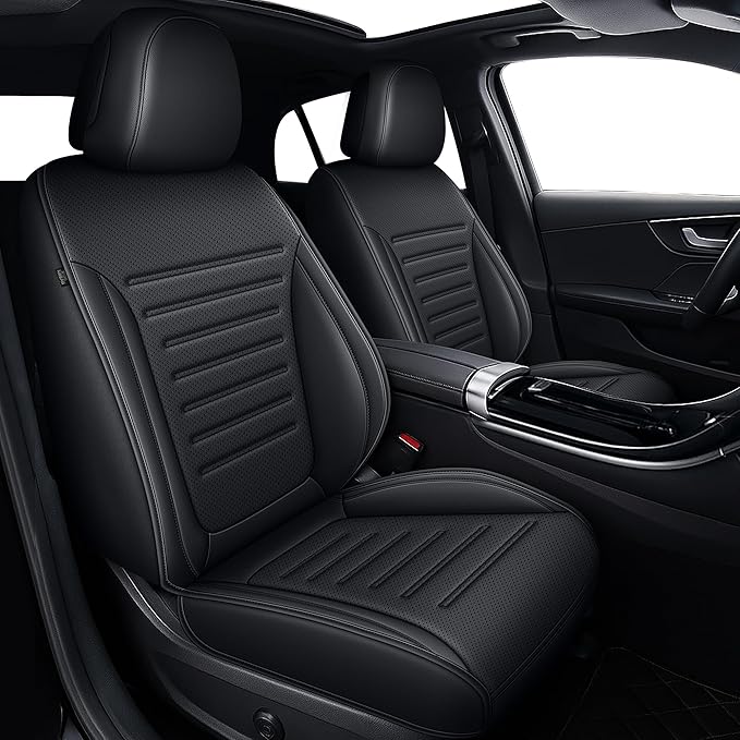 Seat Covers for Mercedes-Benz GLC 2023 2024 2025, Custom Fit All-Weather Car Seat Protectors Full Set, Waterproof Premium Leather, for 5-Seater Model - Black