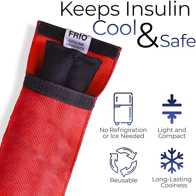 FRIO Cooling Wallet - Insulin Cooler for 45+ Hours of Stress Free On The Go - Red - Duo