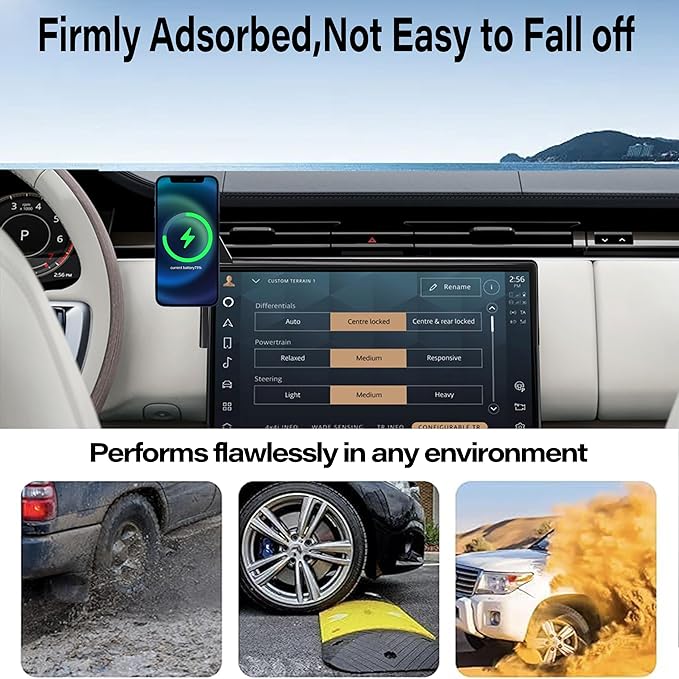 Wireless Charger Car Phone Holder for 2023 2024 2025 Land Rover Range Rover/Sport Accessories Apply to 13.1 Inch Screen Fixed Clip, 360° Rotation Cell Phone Mount with Magsafe