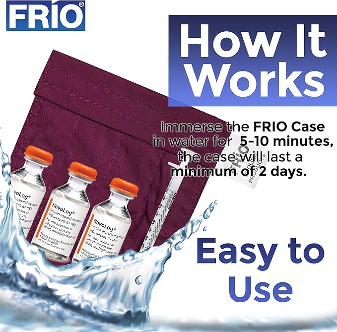 FRIO Cooling Wallet - Insulin Cooler for 45+ Hours of Stress Free On The Go - Burgundy - Small