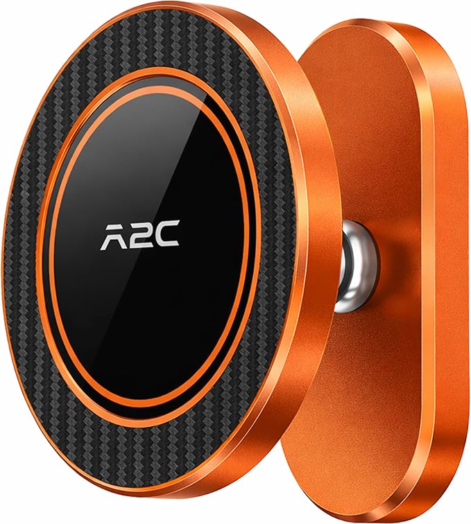 A2C Alloy Magnetic Golf Cart Phone Holder for MagSafe iPhone, Unique Golf Gifts for Men Women Golfers, Golf Gift for Him Her Husband, Golf Accessories Essentials Gadgets Fits EZGO, Club Car (Orange)