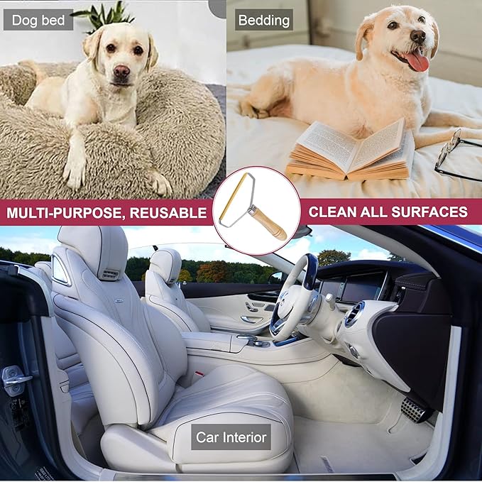 Pack of 2 Pet Hair Remover, Ultimate Dog and Cat Hair Removal Tool for Couch, Carpet, Car Upholstery, Rugs, Clothes and Cashmere Coats - Proven Effectiveness with Every Swipe!