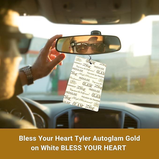 Worldwide Nutrition Bundle Tyler AutoGlam Car Air Fresheners - Bless Your Heart Scent Car Fresheners - 6 Pack Tyler AutoGlam Car Air Freshener and Multi Purpose Key Chain