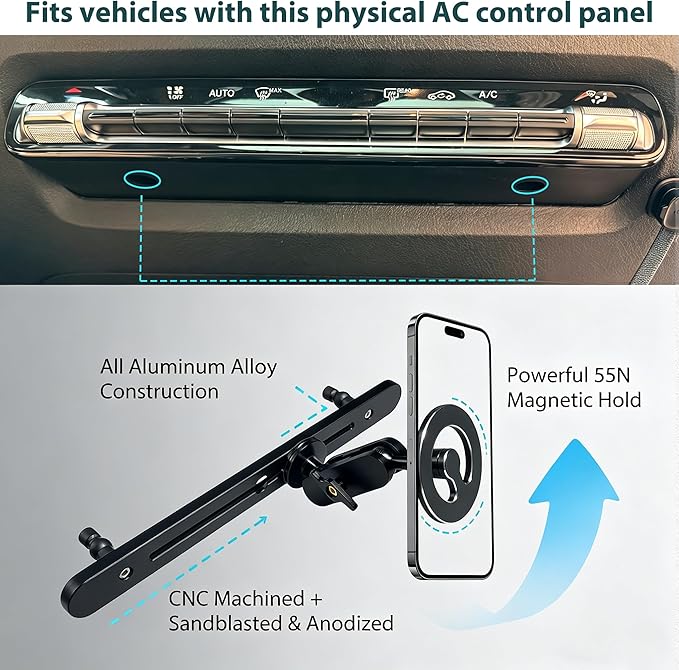 360° Rotation MagSafe Car Phone Mount for Mercedes-Benz 2025 G-Class, 2020-2025 GLE GLS GLA EQA CLA, 2019-2025 GLB EQB A/B-Class, AMG & Maybach,Original Fit No-Drill Installation Accessories