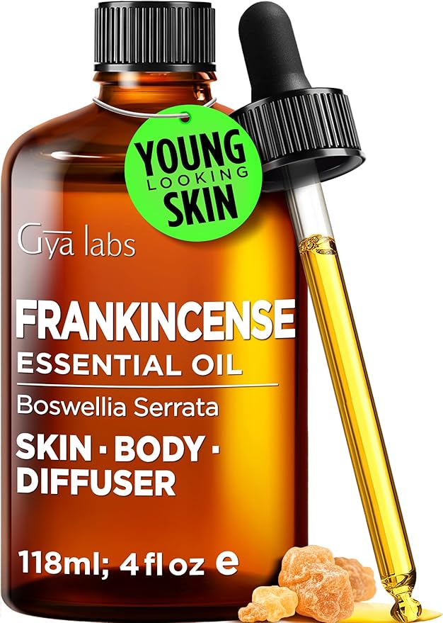 100% Pure Frankincense Essential Oil - 4 Fl Oz - Frankincense Oil for Hair, Skin, Diffuser, Aromatherapy & DIY Candle Making Scent