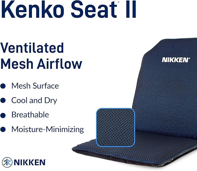 KenkoSeat Back Support for Chair II for Nikken - Office Chair Back Support Pad for Proper Posture - Car Lumbar Support - Back Support for Car Seat Driver - Desk Chair Back Support for Office Chair