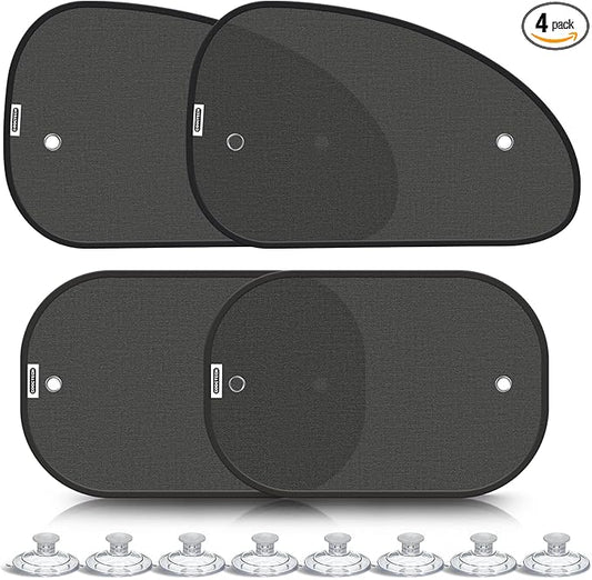 2026 New Upgrade Car Window Shades for Side Window(4 Pack),Car Window Shade for Baby with 8 Suction Cups,Sun Shade Side Window Can Blocks 99.98% UVR,Sun Shade for Window