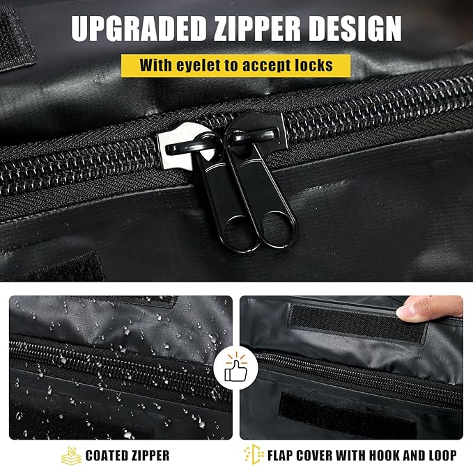 MaxxHaul 70209 Soft Shell Cargo Carrier Bag for Hitch Mount Cargo Rack - Heavy Duty and Water Resistant 47 inch 20 inch x 20 inch Black with Tie Down Straps