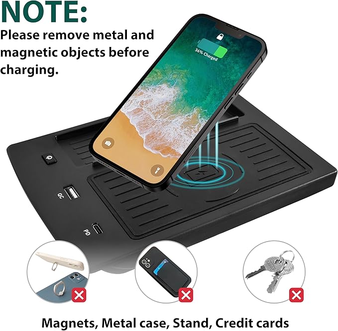 KEWISAUTO Wireless Charger for Honda Accord 2018 2019 2020 2021 2022 Accessories, Fast Charging Charger USB-A USB-C Wireless Charger, Phone Pad Charger