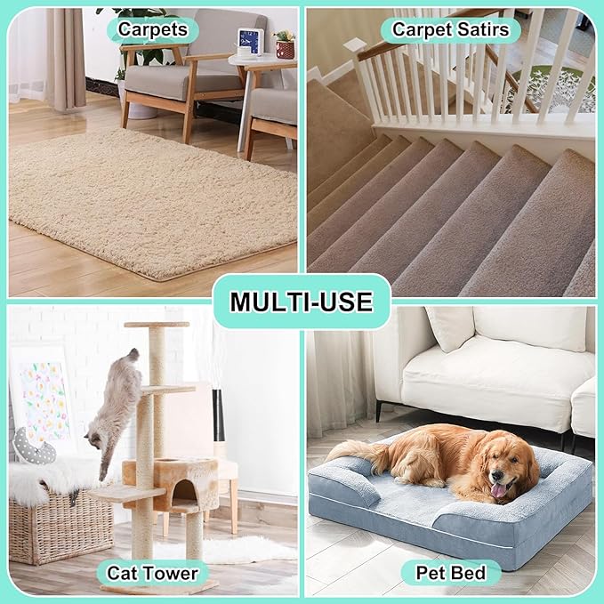 58" Adjustable Long Handle Carpet Rake - Carpet Rake for Pet Hair Removal,Reusable Pet Hair Removal Tool Kit, Cat Dog Fur Rakes Scraper Carpet Broom
