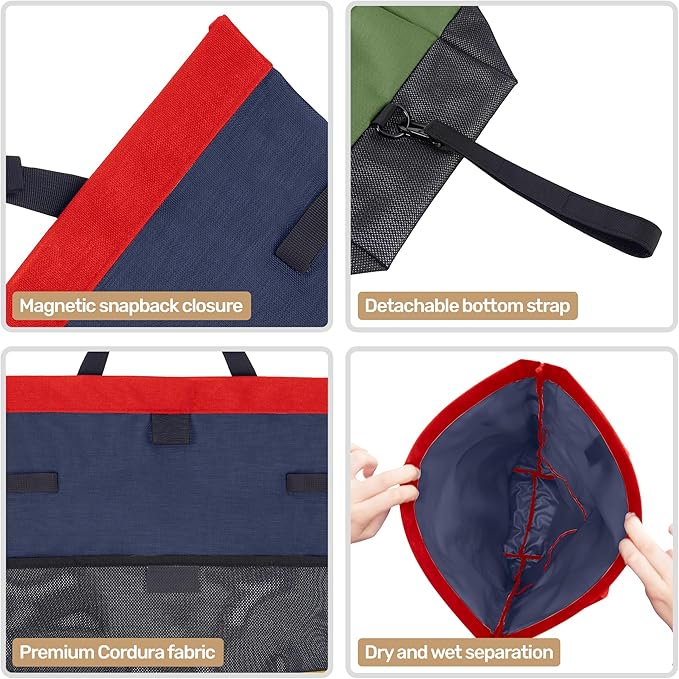 Living in a Bubble Wet Dry Laundry Bag – Portable Waterproof Laundry Hamper for RV, Campervan & Travel – Foldable Clothes Organizer with Separate Wet & Dry Compartments