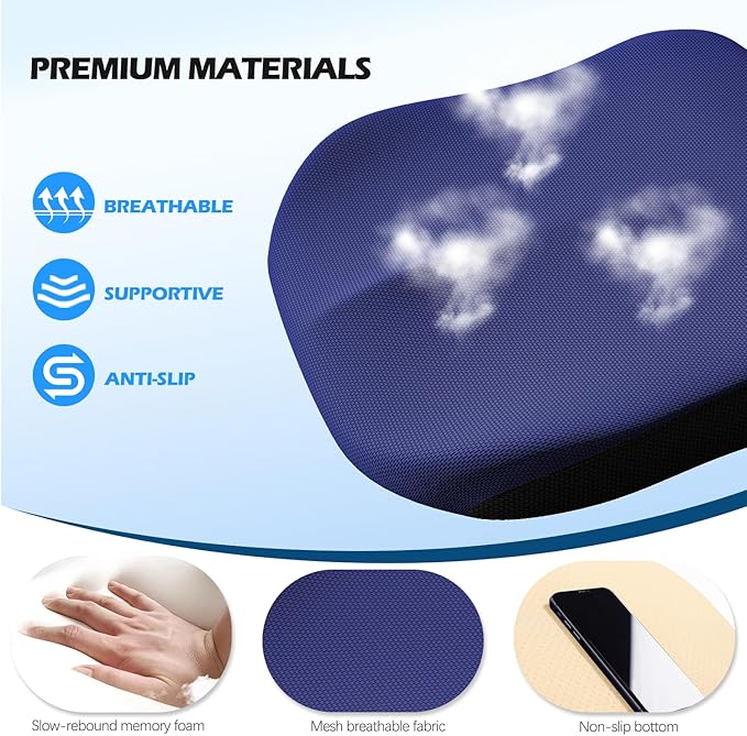 Car Seat Cushion for Driving, Memory Foam Driver Seat Cushion with Lower Back & Tailbone Pain Relief. Automotive Cushion for Car Suitable for Trucks, Sedans, and Other Vehicles