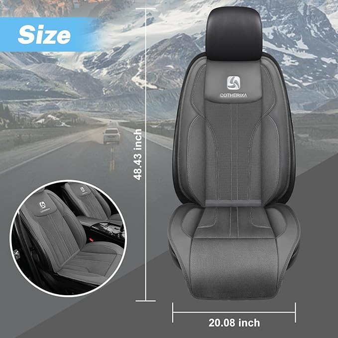 Cooling Car Seat Cushion Front Seat,12V&24V Cooling Seat Cover for Car with 10 Fans,Rapid Cooling with Automatic Start and Pause Seat Cushion (Brey)