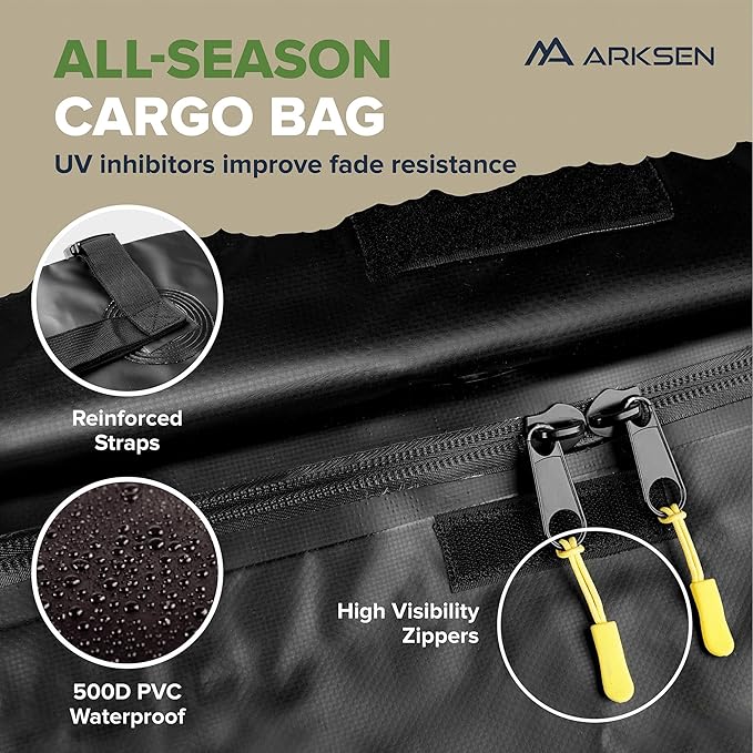 ARKSEN 43" x 39" x 6" Roof Rack Basket with Extension, Waterproof Cargo Bag, Net & Ratchet Straps, 150 lb Heavy-Duty Steel Cargo Carrier, Fits Crossbars up to 1.38" Thick, for SUV & Pickup Truck