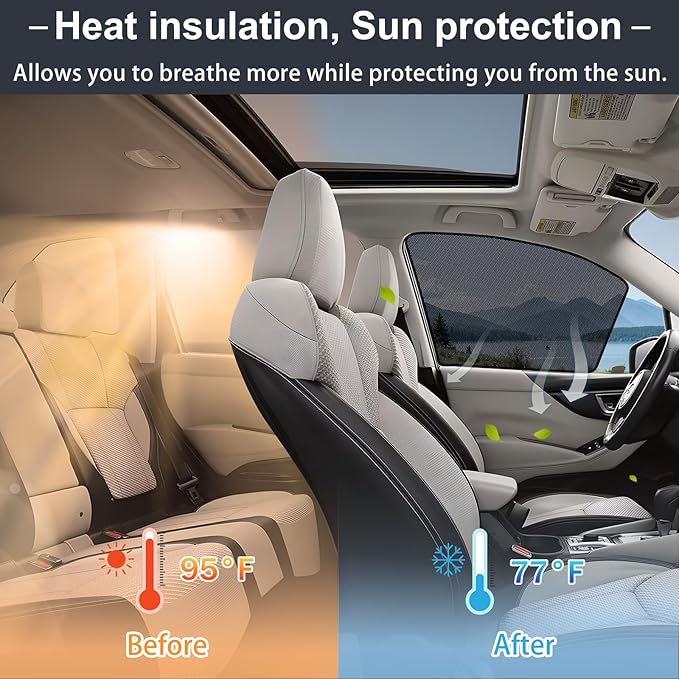 XCBYT 4 Pack 2023-2024 Honda CRV Window Shades with Breathable Mesh Window Covers 99% Sun UV Blackout Keeps Cool Car Privacy Curtains for Breastfeeding, Napping, Dressing, Camping