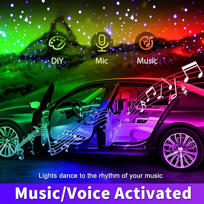 VASTFIRE Dual-Color Starlight Headliner Kit - 1000 Fibers Music Sync 32W RGBW Fiber Optic Car Ceiling Lights for Trucks, SUVs, Jeep Wrangler (2018-2024) | Twinkle Effects | Bluetooth App Control