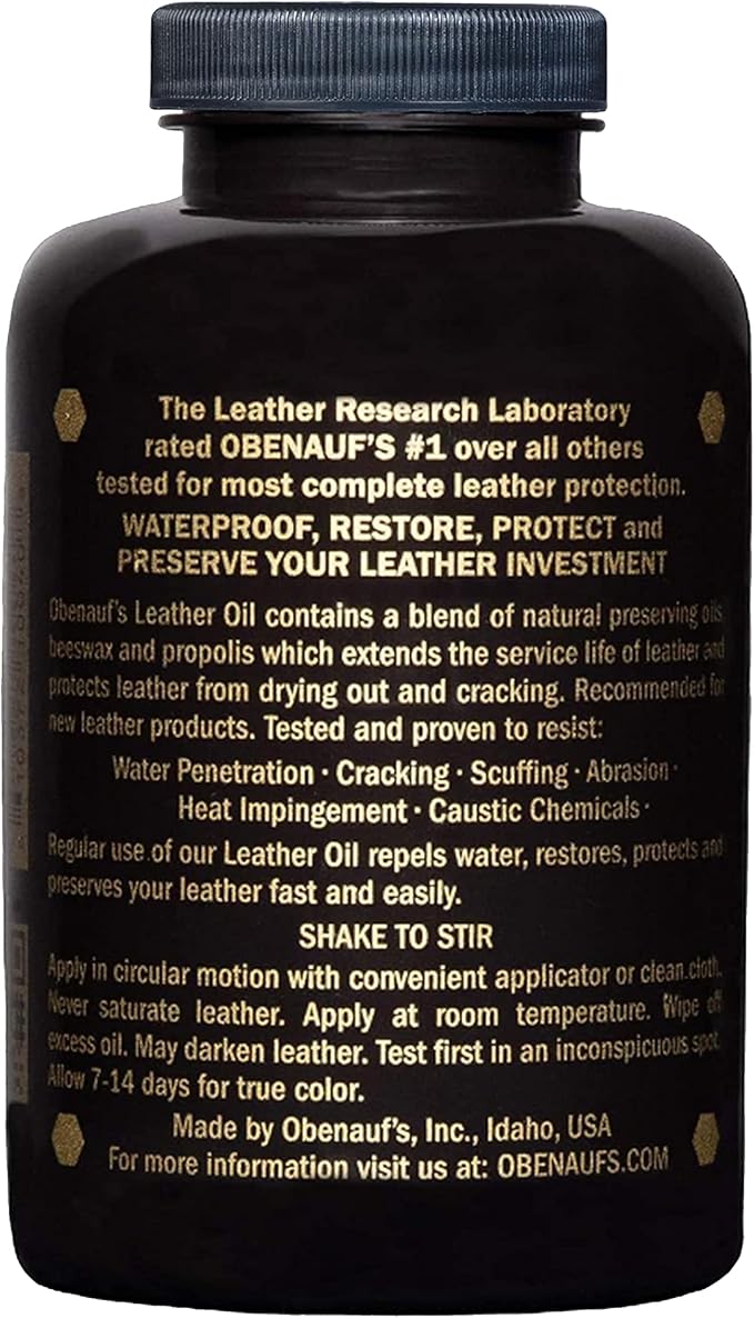 Obenauf's Leather Conditioner - Leather Oil (16oz) - Restore and Protect Leather Boots, Jackets, Purses as Well as Car Leather, Leather Furniture and Much More - Made in The USA (with Applicator)