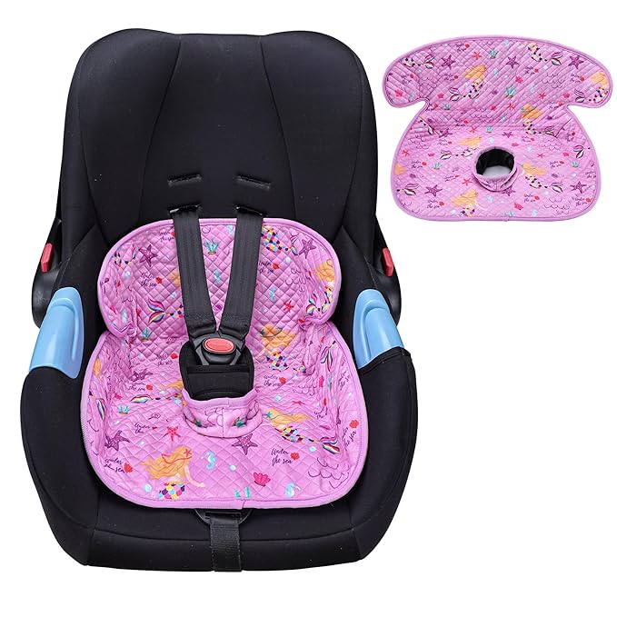 Piddle Pad Car Seat Liner- Waterproof Soft Car Seat Potty Training Protector, Travel-Friendly Baby Toddler Carseat Cover for Spills, Nappy Leaks, Accidents (Purple Mermaid)