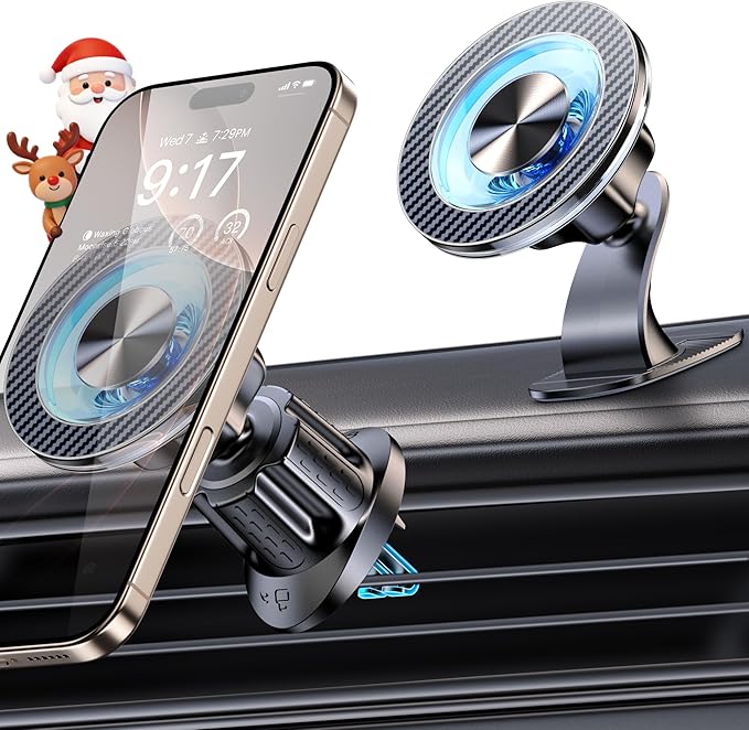 for MagSafe Magnetic Phone Holder for Car [2025 Upgraded Strongest Magnet] Car Mount Cell Stand for Dashboard Windshield Vent Compatible with iPhone 17/16/15/14/13/12 Android etc-Gray