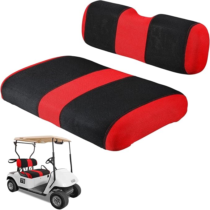 EZGO Golf Cart Front Seat Covers, Golf Cart Seat Cover Fit for EZGO TXT OEM Ordinary Seat Cushion, Washable Breathable Air Polyester Mesh Cloth, Cool in Summer and Warm in Winter