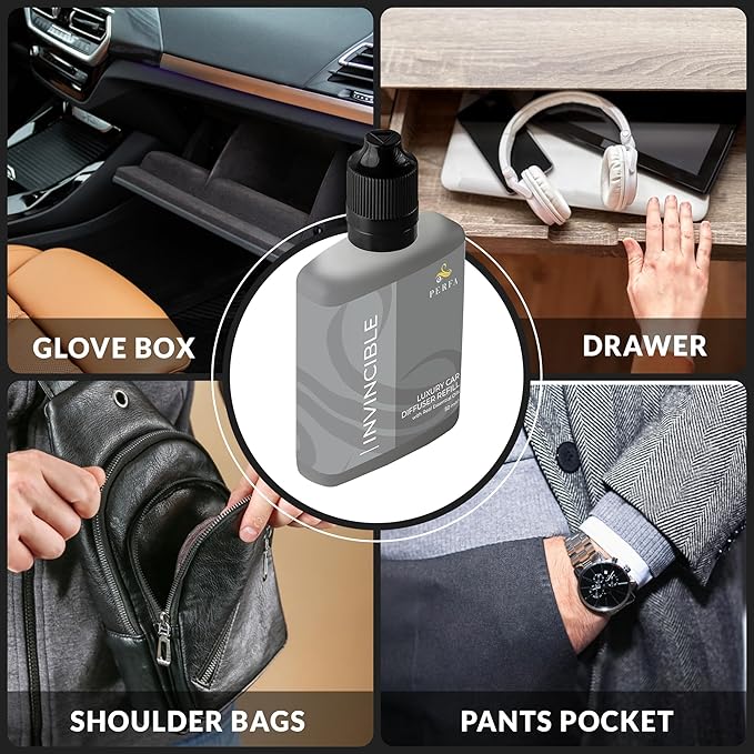 Inspired by Invitus Car Air Fresheners (Refill) | Premium Scented Air Fresheners for Men | 50ml Automotive Diffuser Oil Refill | 3 Months Freshener Long Lasting | Masculine Car Pefume by Perfa