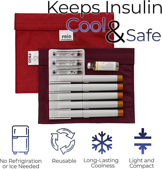 FRIO Cooling Wallet - Insulin Cooler for 45+ Hours of Stress Free On The Go - Red - XL