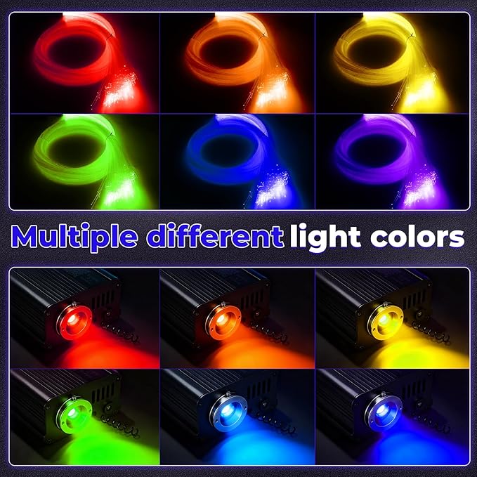 2 in 1 Twinkle & Meteor Starlight Headliner Kit with 200 Shooting Stars, Twinkle Star Lights for Car Decor 750pcs*0.03in*9.8ft/3m, Fiber Optic Star Ceiling Lights for Car Roof Home Ceiling
