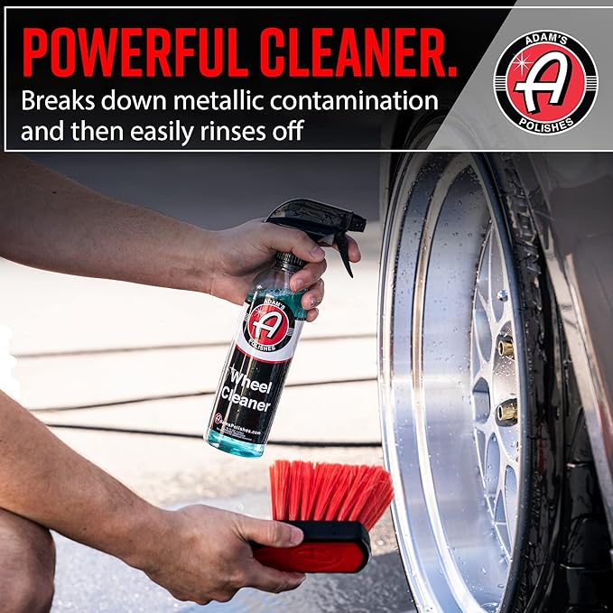 Adam's Polishes Wheel Cleaner 2-Pack - Tough Wheel Cleaning Spray for Car Wash | Rim Cleaner & Brake Dust Remover | Safe On Chrome Clear Coated & Plasti Dipped Wheels | Use w/Wheel Brush