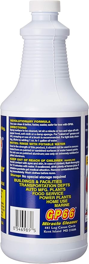 GP66 Green Miracle Cleaner Super Size (32 oz) – Powerful American Made All-Purpose Cleaner, Heavy Duty Concentrated Formula Cleans Kitchens, Bathrooms, Laundry, Ovens, Floors, Engines & More