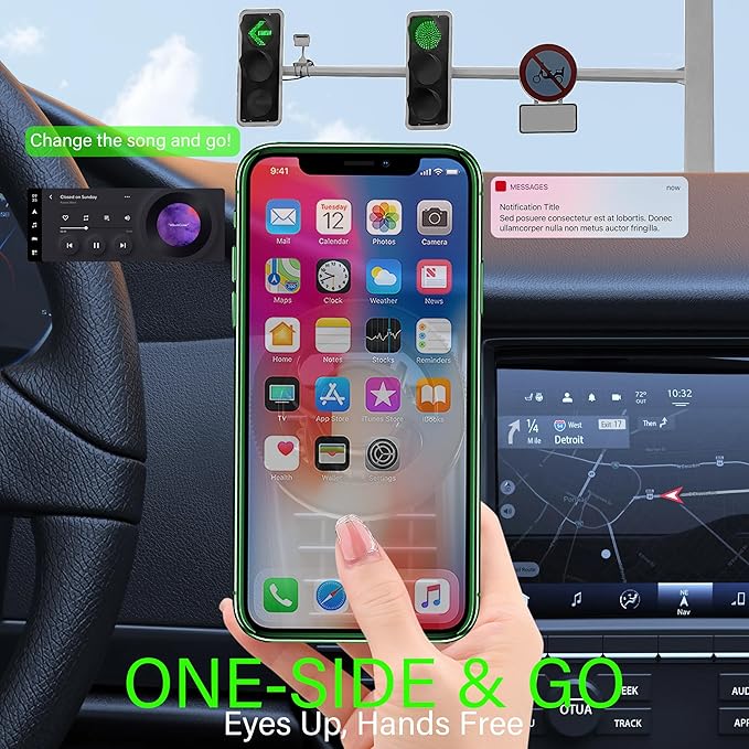 Magnetic Car Phone Holder, N55 Strong Magnets, 360° Rotation Dashboard Magnetic Phone Holder for Car, Folding Car Magnet Phone Mount for iPhone 16 15 14 13 Pro Max (Round-3)