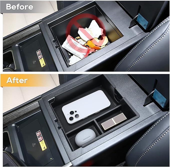LFOTPP for GX550 Center Console Organizer for 2024 2025 GX550 Middle Armrest Storage Tray Insert(NOT FIT Cool Box), OEM Fit, Non-Slip Waterproof 4PCS Interior Accessories - (NOT FIT Cool Box)