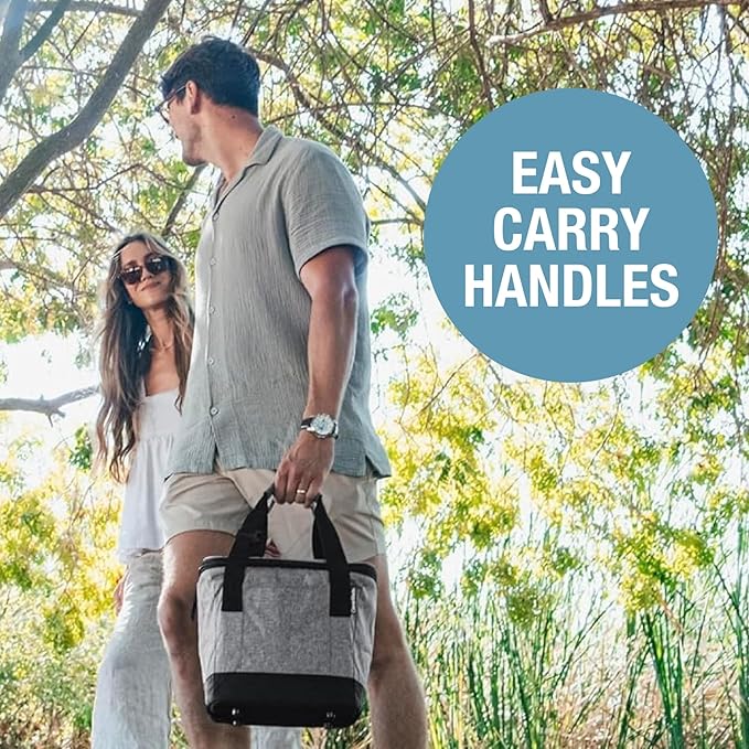 CleverMade Collapsible Insulated Cooler Bag – Leakproof Soft Cooler for Beach, Travel, Car – Bottle Opener