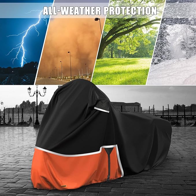 Waterproof Motorcycle Cover Replace for Indian Chieftain/Challenger, 420D Oxford Cloth Customized Motorcycle Cover for Snow Rain Dust Protection