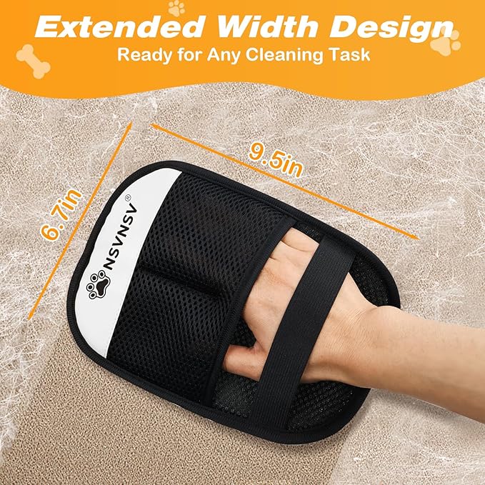 Pet Hair Remover Glove, Electrostatic Pet Hair Remover Glove for Cats Dogs, Reusable Magic Brush Pet Hair Remover for Bed, Clothing, Couch, Carpet, Car Seat