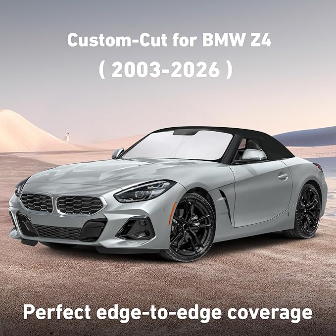 EcoNour Windshield Sunshade Compatible for BMW Z4 / M2 / M8 2003-2022 2023 2024 2025 2026, Sun Visor for Front Windshield & Window Sun Shade Cover, UV Heat Blocker & Protector, Car Accessories