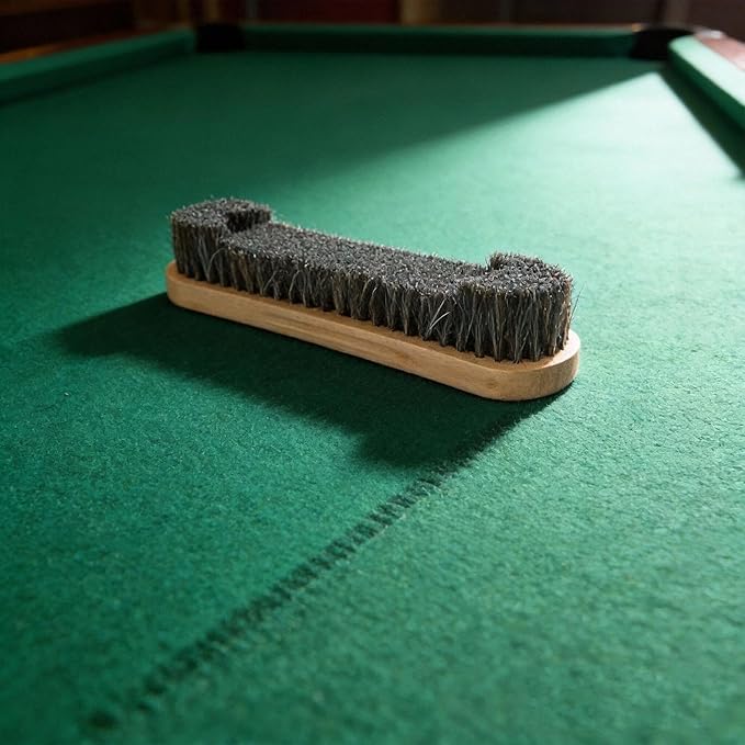 Professional Pool Table Brush 12-Inch | Soft Horsehair Bristles for Gentle & Efficient Cleaning - Reaches Tight Corners & Felt Surface, Essential Billiard Table Maintenance Tool