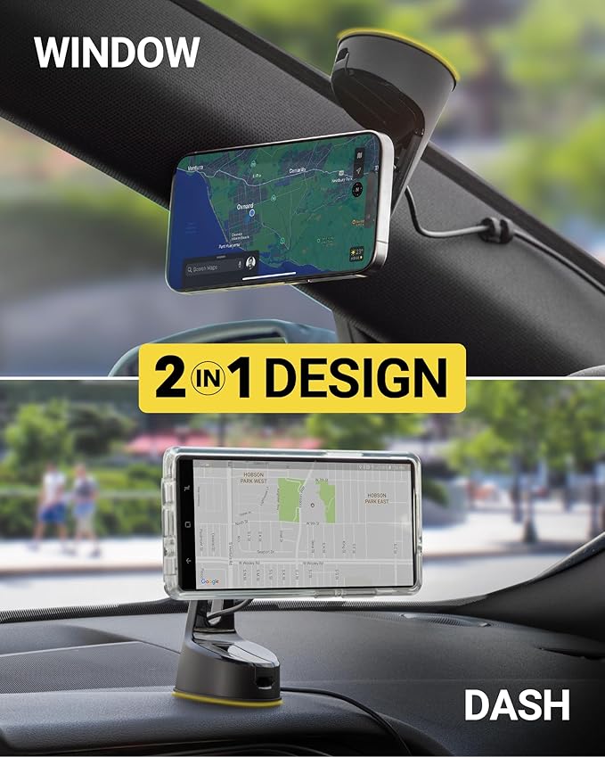 Scosche MEMSQRWD MagicMount Elite Magnetic Wireless Charging Phone Mount for Car Dashboard/Windshield with Fast USB-C Car Charger, Cell Phone Holder Compatible with MagSafe Apple iPhone 16/15/14/13/12