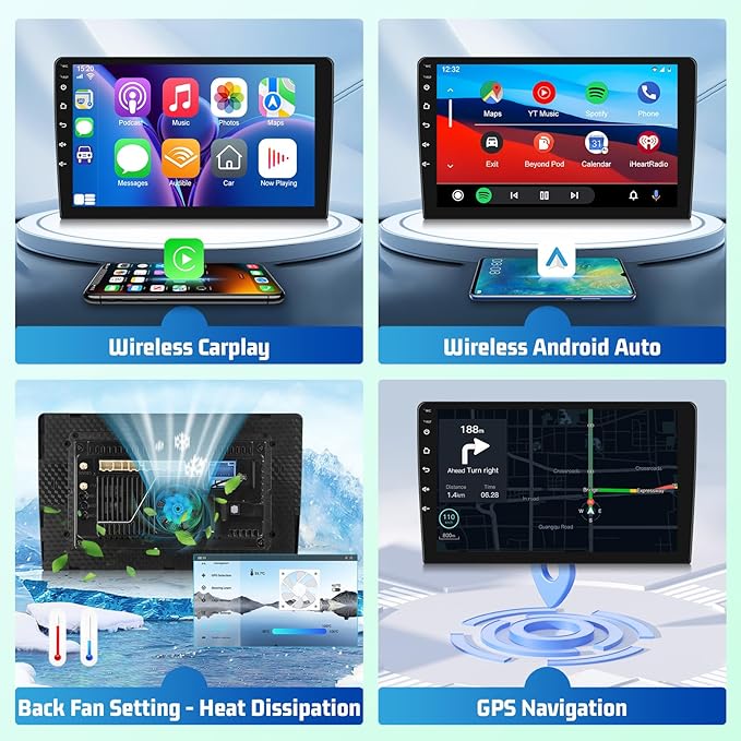 EKAT 8 Core Car Radio Stereo for Jeep Wrangler JK 2007-2018 Compass Grand Cherokee Dodge Ram with Carplay/Android Auto Upgrade 4GB+64GB