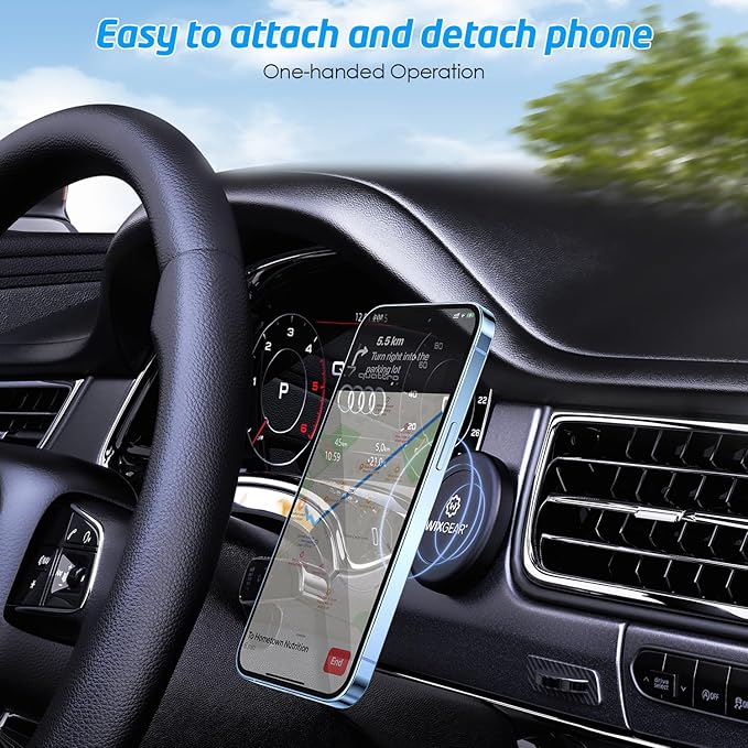 WixGear Universal Flat Stick On (2 Pack) Dashboard Magnetic Car Mount Holder for Cell Phones and Mini Tablets with Fast Swift-Snap Technology - Extra Slim