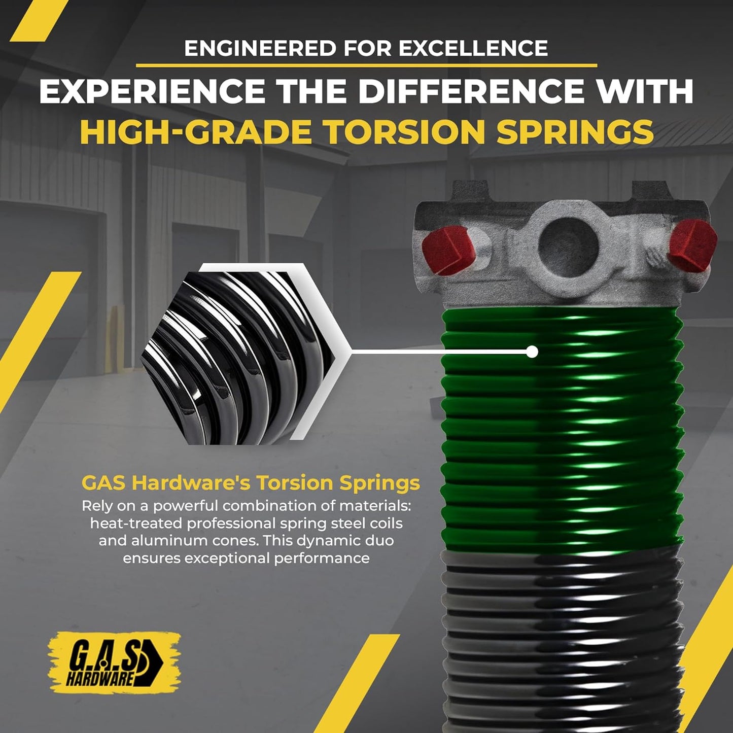 Garage Door Torsion Spring 243x1.75x36 Includes 1” Steel Bearing, Gloves, Manual, and Winding Bars for Right Side of Garage Door Precision E-Coating 5-Year Warranty Min. 30,000 Cycles (Black Cone)