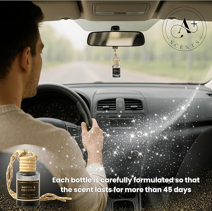 Beach Bum Scent - Long Lasting Car Hanging Diffuser - Lasts up to 60 Days - Warm Pistachio and Coconut Cream and a Kiss of Salted Caramel Harmonize Beautifully with Tonka and Exotic Musks