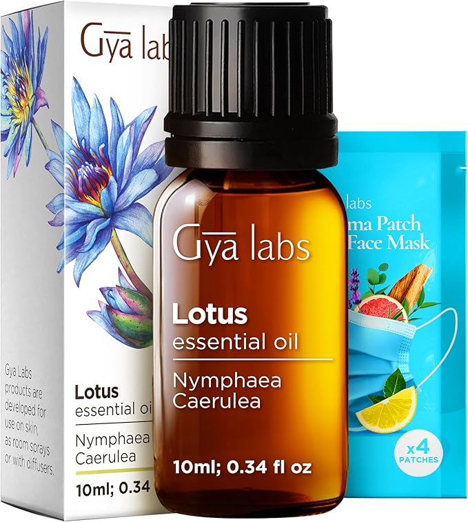 100% Pure Lotus Essential Oil - 0.34 Fl Oz - Lotus Oil for Hair, Skin, Diffuser, Aromatherapy & DIY Candle Making Scent