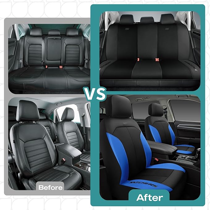 Skechers Car Seat Covers,GOGA Mat Oxford Cloth Seat Covers,Waterproof Car Seat Covers Full Sets,Automotive Universal Fit Seat Cover for Most Cars, Suvs, Trucks,Blue
