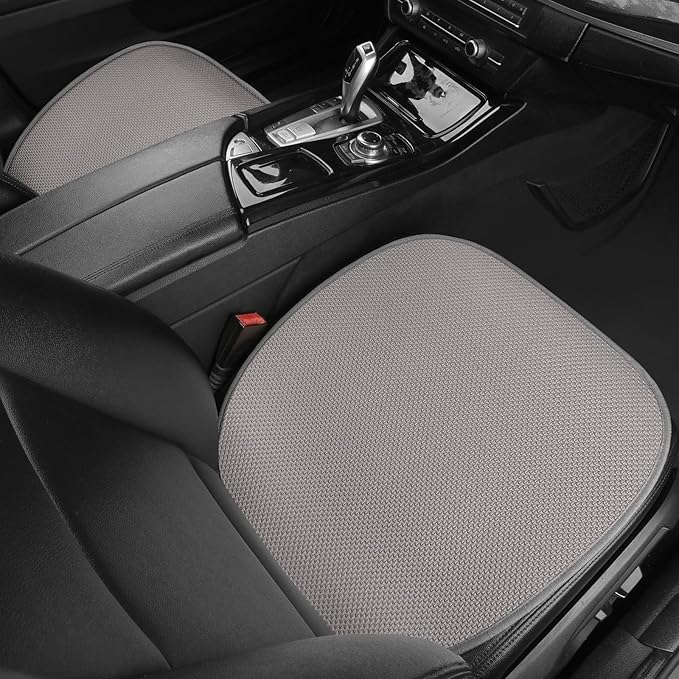 2pcs All-Season Car Seat Covers Grey - Breathable Car Seat Protectors with Anti Slip Bottom - Durable Auto Seat Cushions Universal Fit for Vehicles Cars SUV Trucks Front Seats