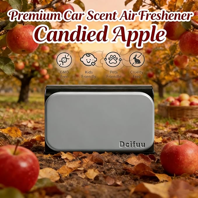 Car Air Freshener - Stone Air Freshener - Car Odor Eliminator - Long Lasting Scent - Car Scent - VISOR CLIP INCLUDED (Candied Apple)