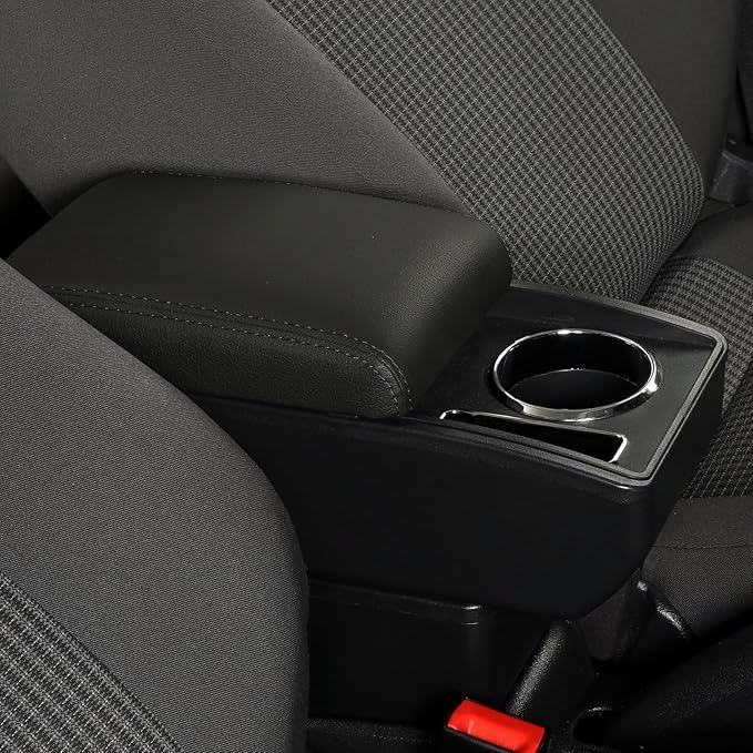 AULPHIKE Compatible with Nissan Note Armrest E-Power Center Console Organizer Armrests Double Layer Storage Space with Cup Holder