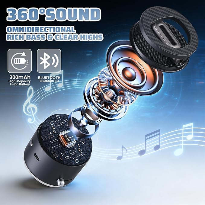 Car Phone Holder for Magsafe with Wireless Bluetooth Speaker, Cell Phone Stand HD Surround Sound Perfect for Home and Outdoors with Bluetooths Speakers for Desk Compatible with iPhone/Samsung Galaxy